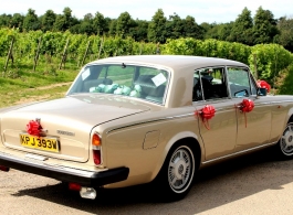 Gold Rolls Royce wedding car in Brighton